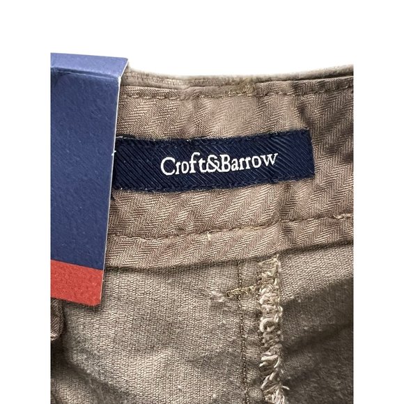 Croft & Barrow Mens 40x30 Classic Corduroy Flat Front Pants Cotton Tan  Retro - Picture 3 of 16